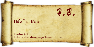 Ház Bea névjegykártya